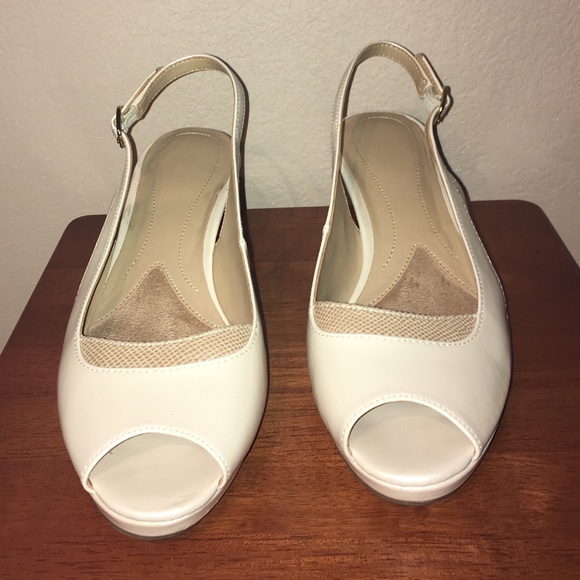 Cream Open-toe Heels - Picture 1 of 5